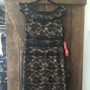 Connected Apparel Black Cocktail Lace Dress Size 1